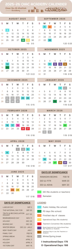 OIA Calender
