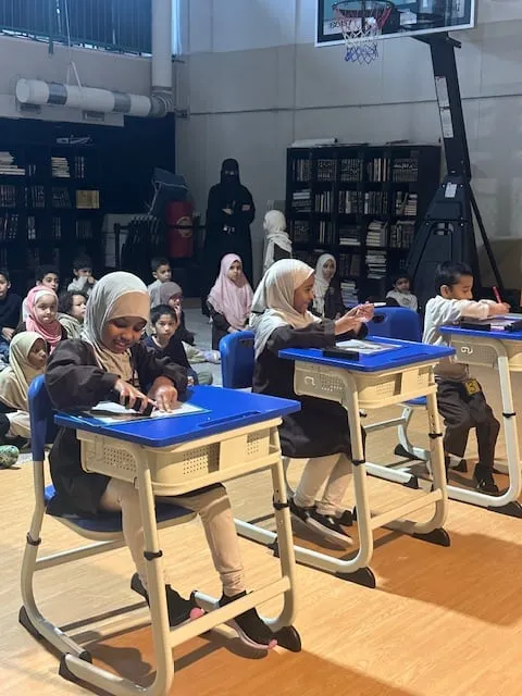 students learning
