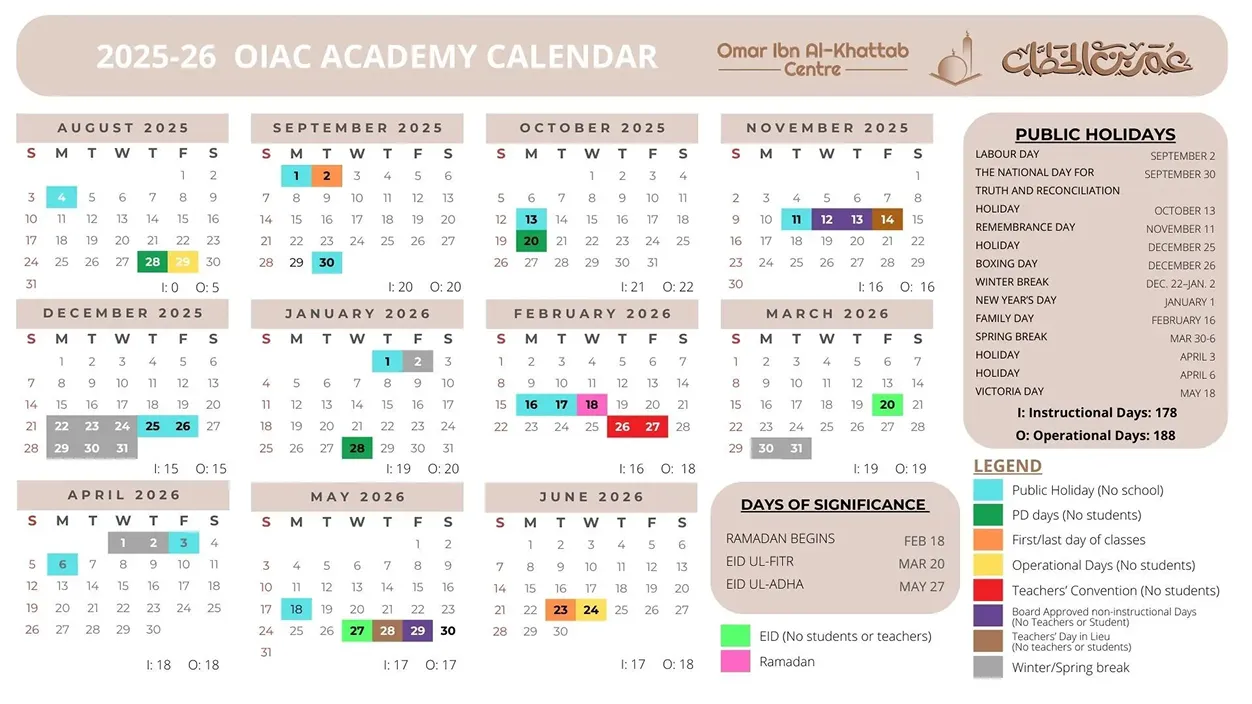 OIA Calender